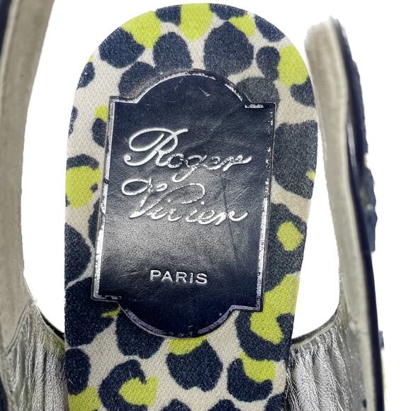 Roger Vivier Cordella Espadrille Wedge Slingback Sandals size 38 / US7-7.5 - Picture 16 of 16